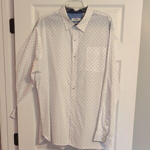 Van Heusen White Shirt with Black Dots